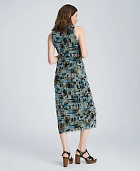 Kenneth Cole Women's Sandra Printed Side Ruched Midi Dress