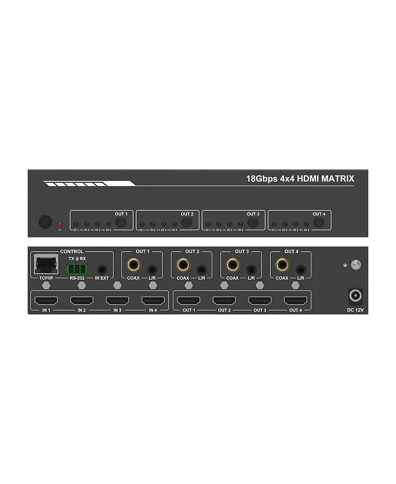Dvdo 4x4 4K Hdmi 18Gbps Matrix Switcher with Audio Outputs