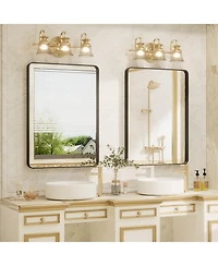 Apmir 20" x 28" High-Strength Tempered Glass and Aluminum Alloy Framed Wall Decor Bathroom Vanity Mirror