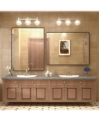 Apmir 30" x 40" High-Strength Tempered Glass and Aluminum Alloy Framed Wall Decor Bathroom Vanity Mirror