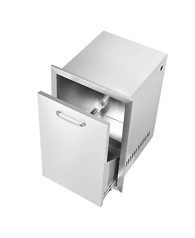 Sugift Outdoor Kitchen Propane Tank Drawer 16in W x 24.4in H x 16in D Stainless Steel