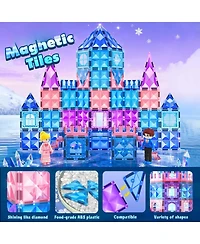 Gnuadz 102pcs Magnetic Tiles Princess Castle Building Toys Kids Gifts