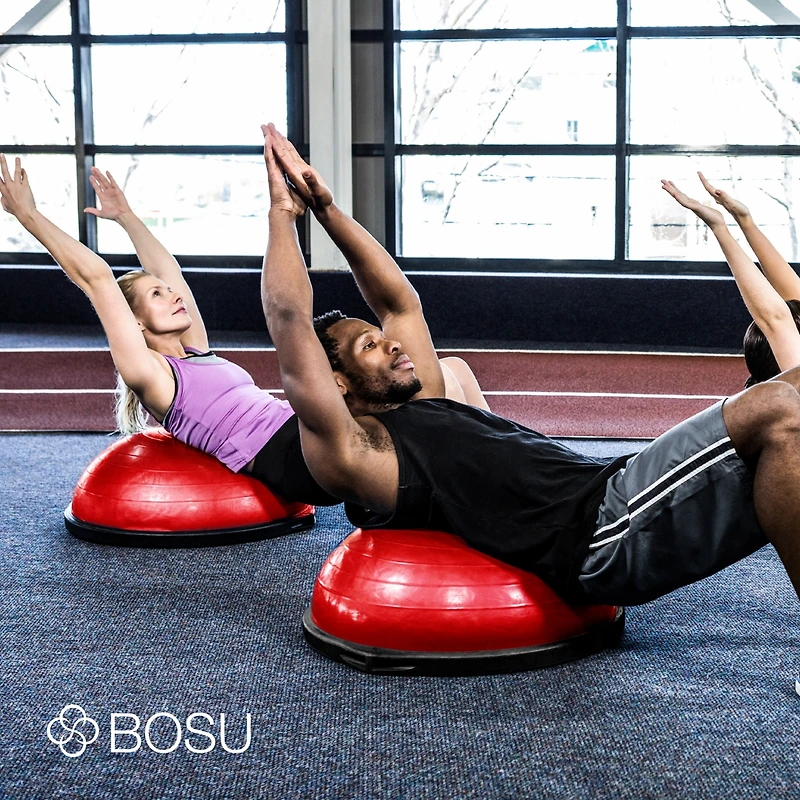 Bosu 72 10850 Home Gym Equipment The Original Balance Trainer for Physical Exercise, Rehab, Large Balance Ball 65 Centimeter Diameter, Red and Black