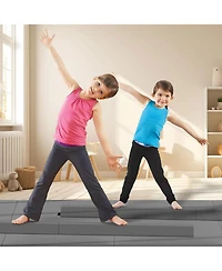 BalanceFrom Fitness All Purpose Mat with 8 Ft Balance Beam Gymnastic Set, Gray