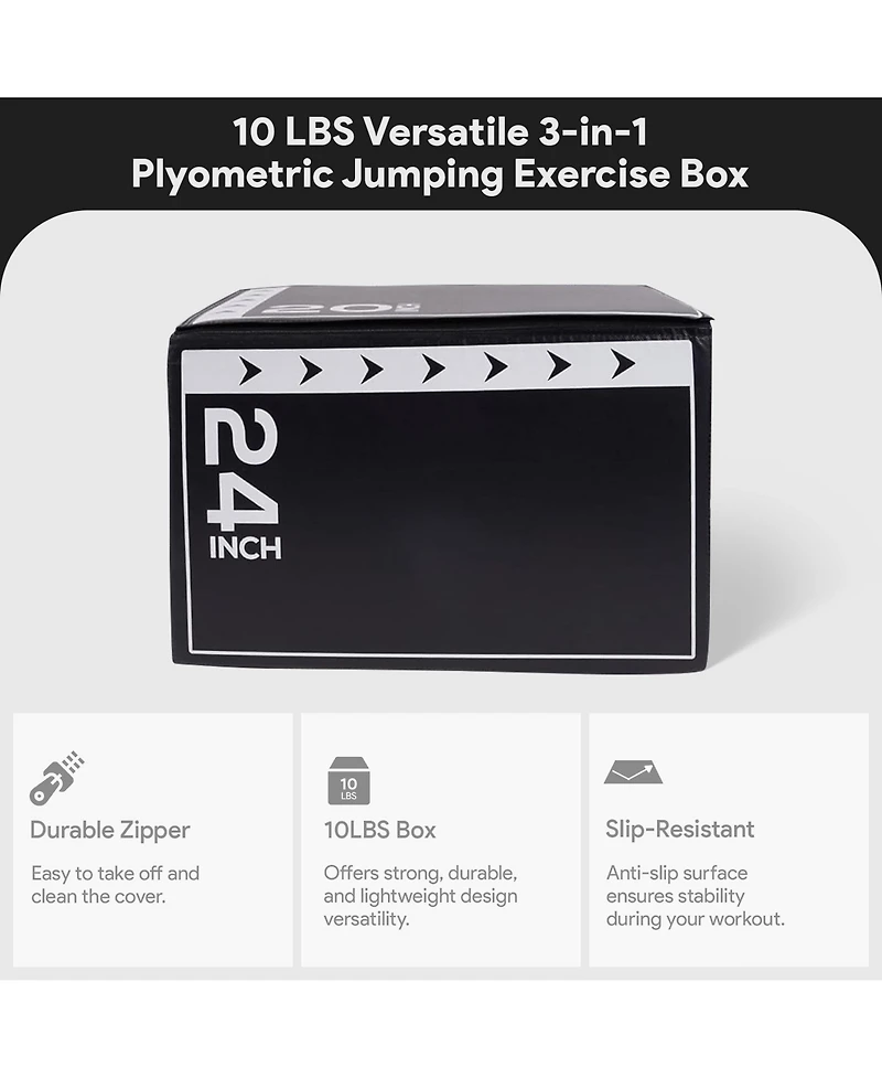 BalanceFrom Fitness 10 Pound Versatile 3 in 1 Plyometric Jumping Exercise Box