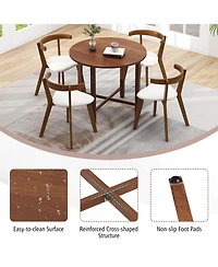 Gouun Dual Drop Leaf Dining Table in Rubber Wood