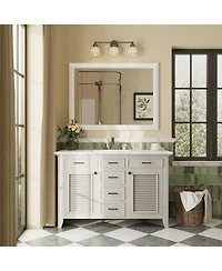 Apmir 30" x 40" Inch Thick Metal Framed Wall Mirrors for Bedroom