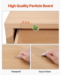 Gouun Fluted 6-Drawer Dresser with Anti-Tip Device