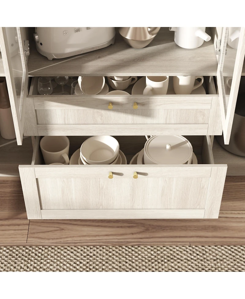 Homsee Modern 6-Door 2-Drawer Storage Cabinet