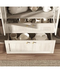 Homsee Modern 6-Door 2-Drawer Storage Cabinet