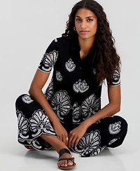 And Now This Petite Embroidered Cotton Wide Leg Pants, Macy's Exclusive