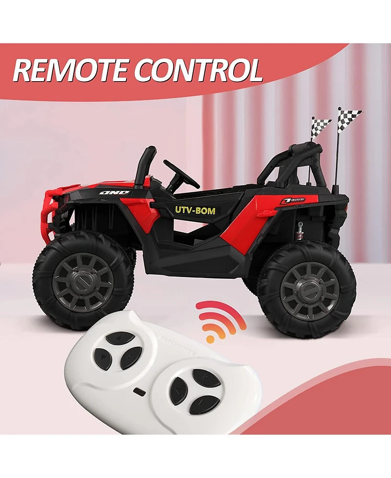 Tobbi 12V Kids Electric Battery-Powered Ride On 3 Speed Toy Suv Buggy Car, Red