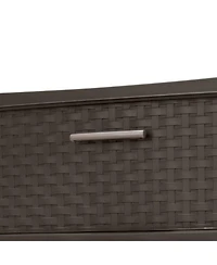 Sterilite 3 Drawer Wide Weave Storage Tower, Plastic Organizer Drawers, Brown