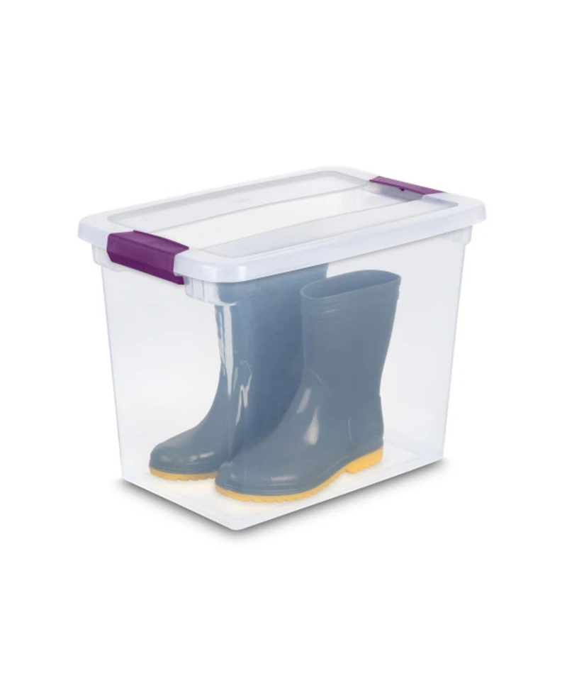 Sterilite 27 Qt ClearView Latch Storage Stackable Bin with Latching Lid, 6 Pack