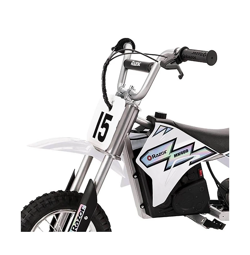 Razor MX400 Dirt Rocket Electric Motocross Motorcycle Bikes, 1 Black & 1 White