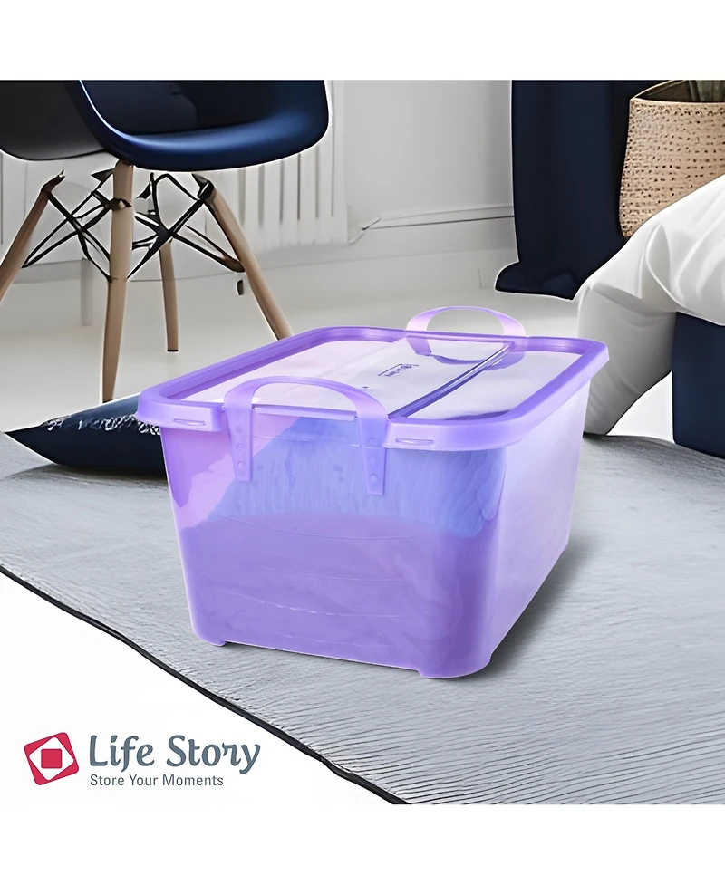 Life Story Purple Stackable Closet & Storage Box 55 Quart Containers (6 Pack)