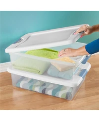 Sterilite 32-Quart Clear Stackable Latching Storage Box Container (24 Pack)