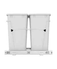 Rev-a-Shelf Double Pullout Trash Can 35 qt. for Kitchen, White, Rv-18KD-11C S
