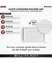 Rev-a-Shelf 35 Qt Trash Can Replacement Lid, Gray, Rv-35-lid-13-1-40 (2 Pack)