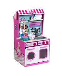 Theo Klein 2 In 1 Barbie Wooden and Metal Toy Kitchen and Dollhouse with Pretend Washing Machine and Oven for Kids Ages 3 and Up