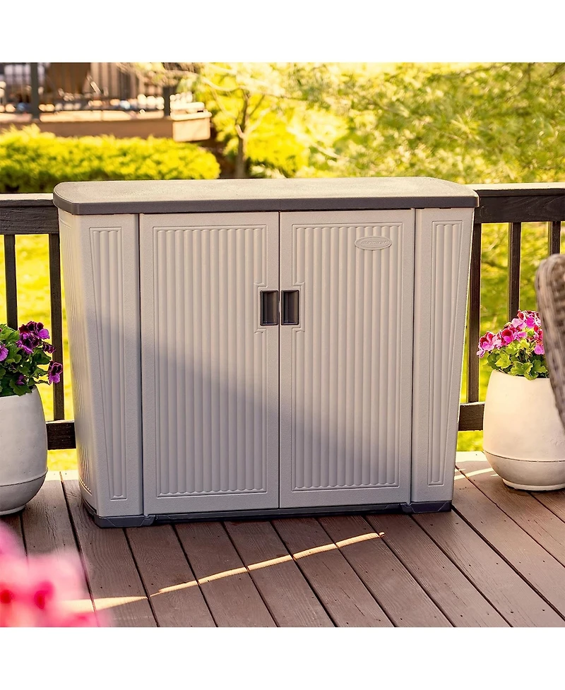 Suncast Backyard Oasis 130 Gallon Outdoor Storage Shed Basic Unit, Dove Gray