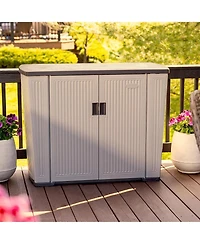 Suncast Backyard Oasis 130 Gallon Outdoor Storage Shed Basic Unit, Dove Gray