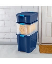 Sterilite 18 Gallon Stackable Latch and Carry Storage Container, Clear (6 Pack)
