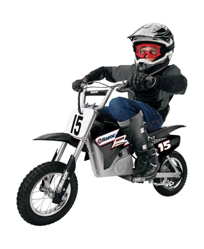 Razor Kid and Teen Dirt Rocket 24 Volts High Torque Electric Motorcycle with Pneumatic Tires, Speeds up to 14 Miles Per Hour, 2 Pack, Black/Green