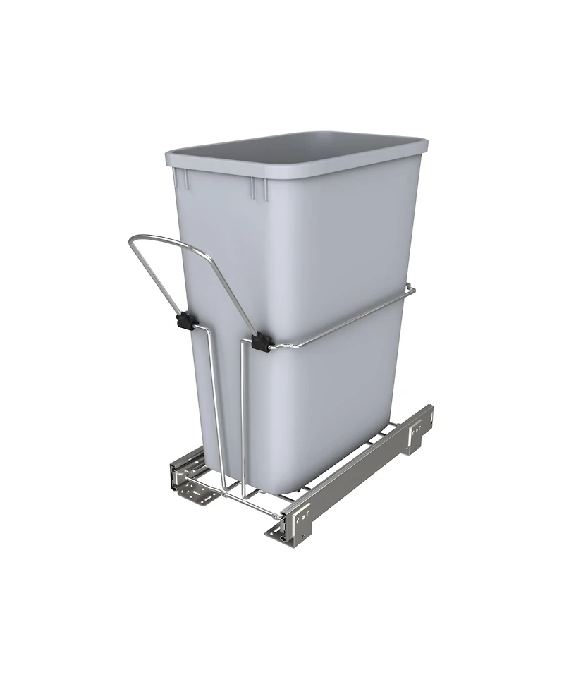 Rev-a-Shelf 32 qt. Universal Waste Container with Rear Basket, Rukd-1432RB-1
