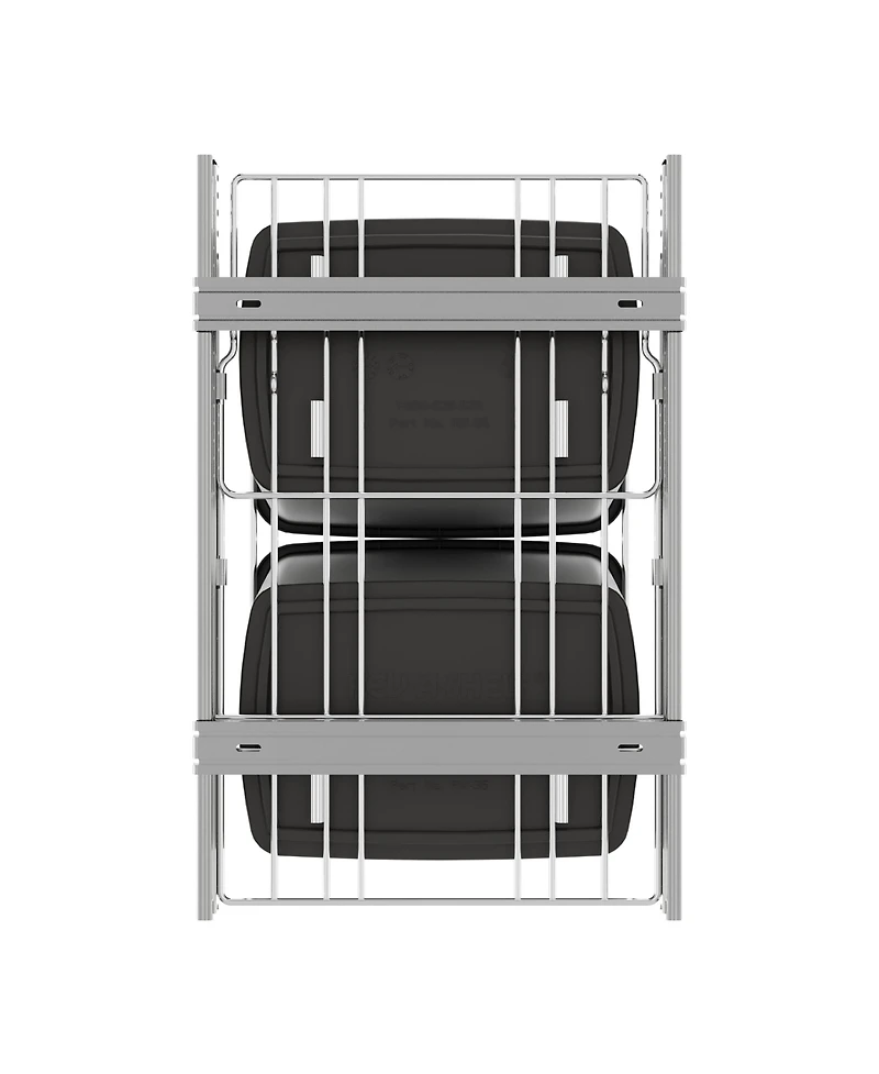 Rev-a-shelf Double Pullout Trash Can 35 qt. for Kitchen, Gray, Rv-18KD-13C-S