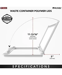 Rev-a-Shelf 50 qt. Trash Can Replacement Lid, Silver (Lid Only), Rv-50-lid-17-1-40