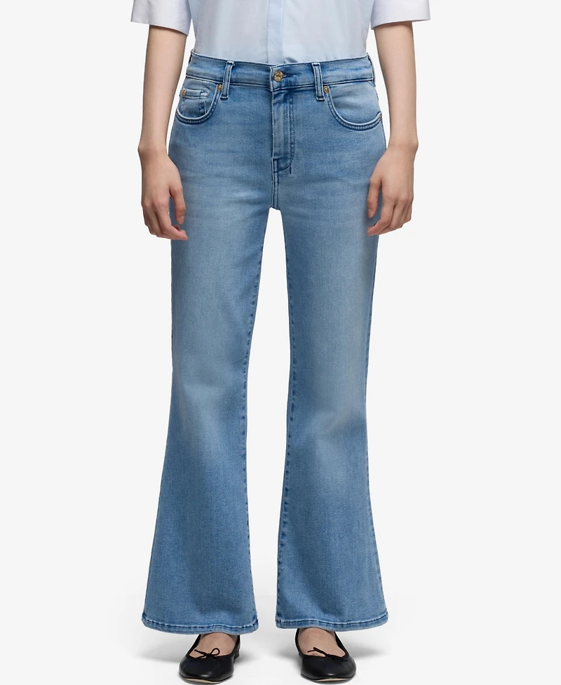 7 For All Mankind Women's Cropped Boot-Leg Cotton Flare Jeans