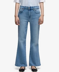 7 For All Mankind Women's Cropped Boot-Leg Cotton Flare Jeans