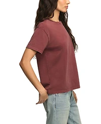 Lucky Brand Women's Hibiscus Print Crewneck Boyfriend T-Shirt