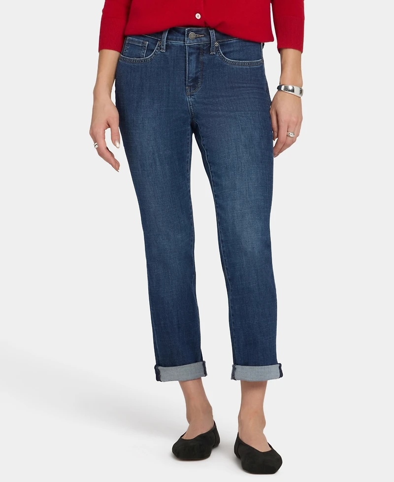 Nydj Petite Sheri Slim Ankle Jeans with Rolled Cuffs and Lift Tuck Technology