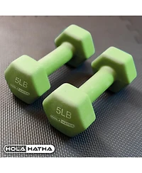 HolaHatha 146 Pound Neoprene Dumbbell Full Body Weight Set with Storage Rack