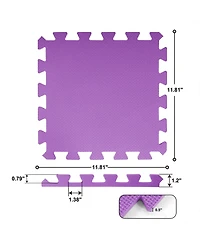 BalanceFrom 36 Piece Kids Puzzle Play Mat, Foam Floor Tiles, Pink/Purple/Beige