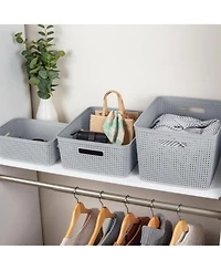 Sterilite 14'' x 11.5'' x 5'' Woven Rectangular Short Basket Organizer (6 Pack)