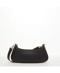 Susu Leather Baguette Bag Small 90s Shoulder Bag Black East West Handbag Y2K Underarm Minimalist Purse for Everyday & Evening