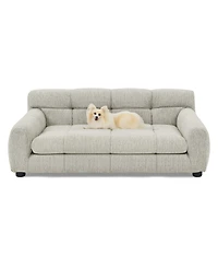 Clihome Dog Sofa Soft Pet Furniture with High Back and Armrests for Small and Medium Dogs, Dark Grey