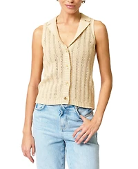 Central Park West Women's Francie Mesh Stitch Sleeveless Vest