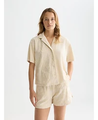 Scotch & Soda Women's Towelling Short Sleeved Shirt
