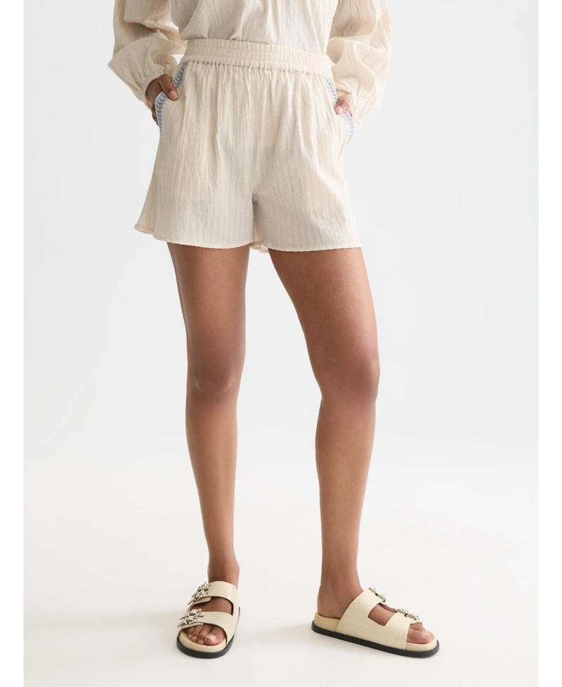Scotch & Soda Women's and Embroidered Cotton Crepe Shorts