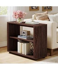 Tribesigns Narrow Side Table, 3-Tier End Table for Living Room, Small Fluted Nightstand, Farmhouse Bedside