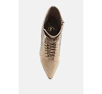 London Rag Women's Calla Rhinestone Embellished Ankle Boots