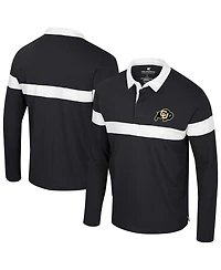 Colosseum Men's Black Colorado Buffaloes Too Cool For School Long Sleeve Polo Shirt