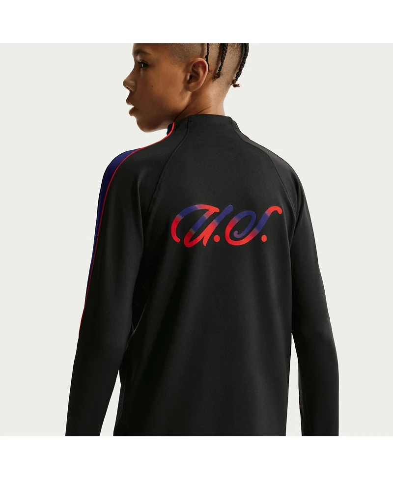 Nike Big Boys and Girls Black Usmnt 2026 Strike Dri-fit Long Sleeve Quarter-Zip Drill Top