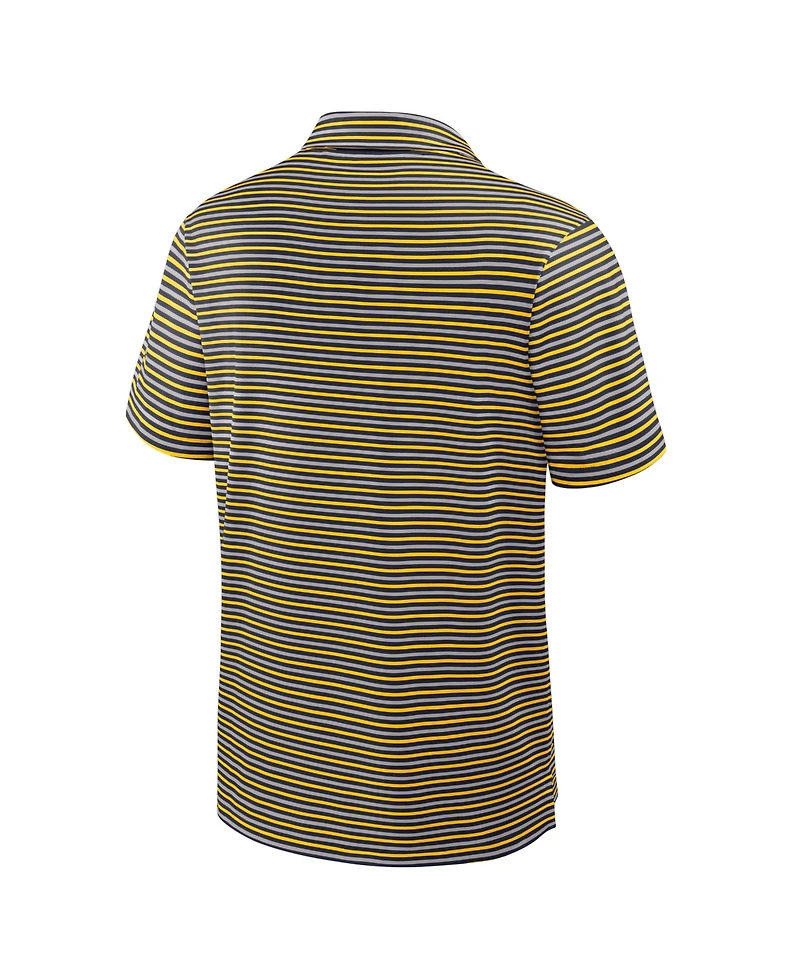 Jordan Men's Maize Michigan Wolverines 2025 Coaches Premium Tour Stripe Dri-fit Polo Shirt