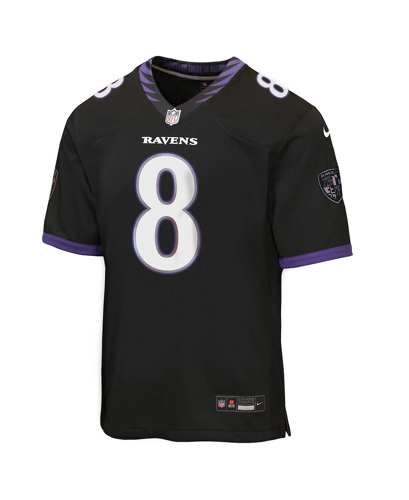 Nike Big Boys and Girls Lamar Jackson Black Baltimore Ravens Alternate Game Jersey