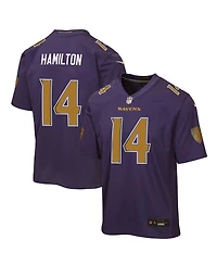 Nike Big Boys and Girls Kyle Hamilton Purple Baltimore Ravens Alternate 2 Game Jersey